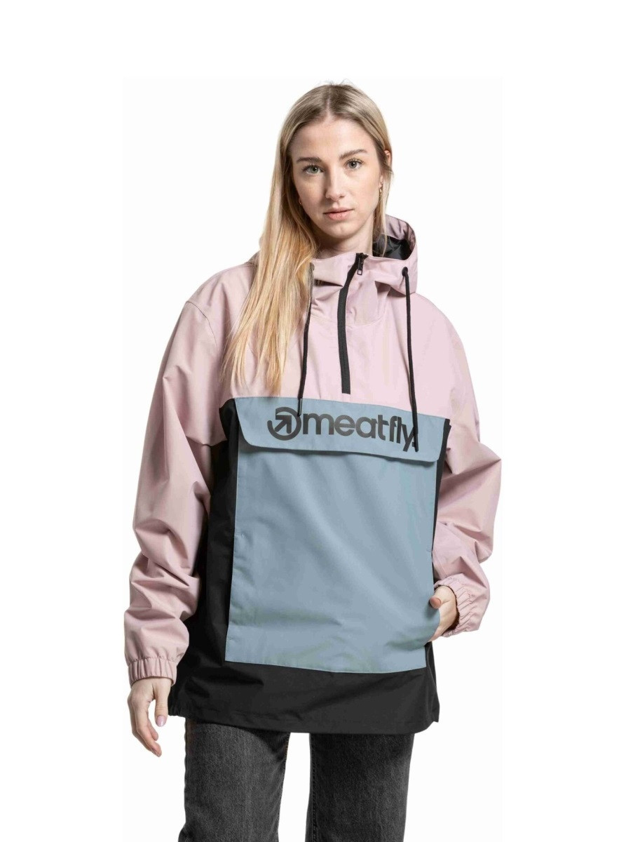 Unisex street bunda meatfly noah starorůžová/modrá xs