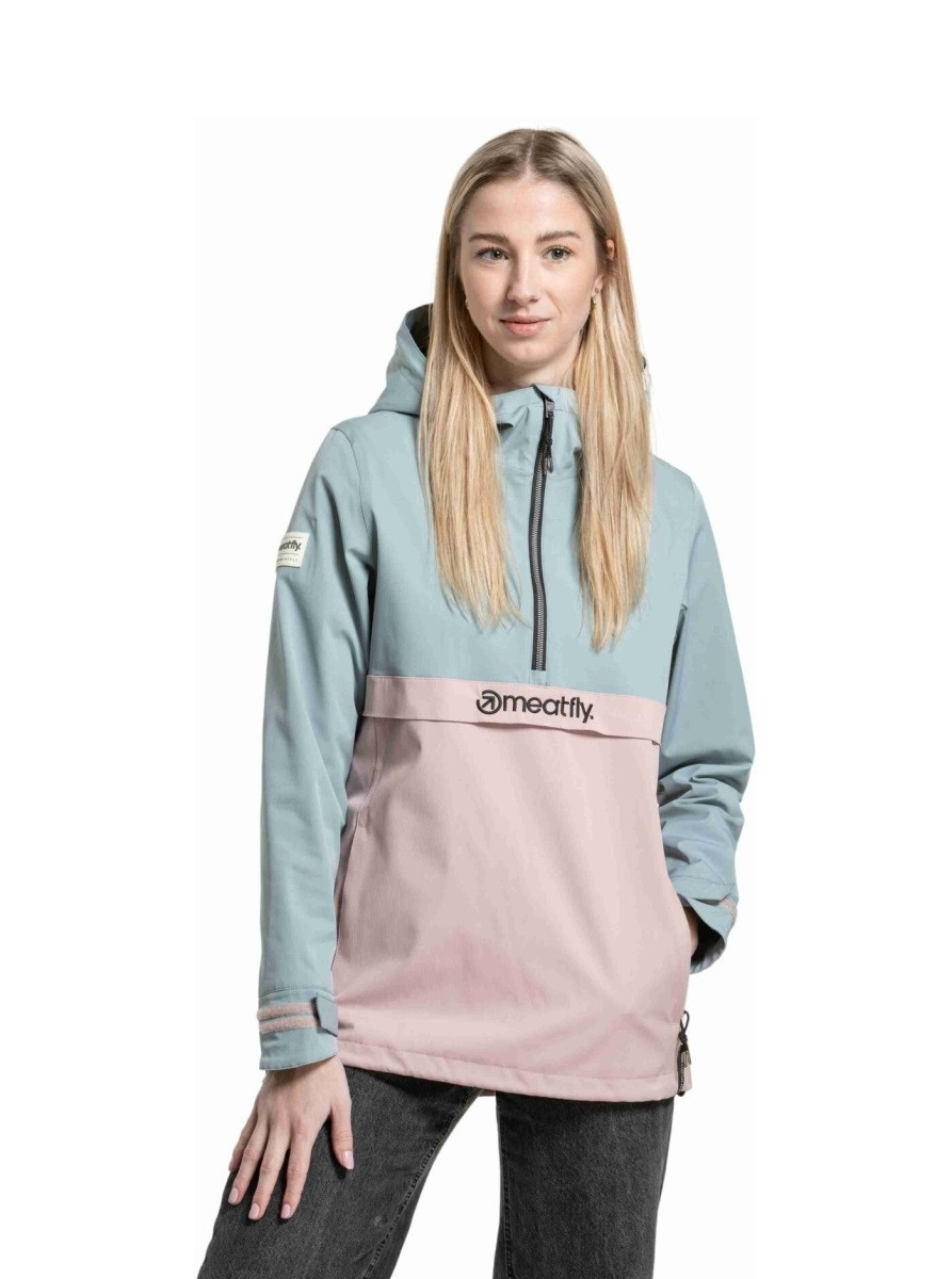 Dámská street bunda meatfly kalle světle modrá/starorůžová m