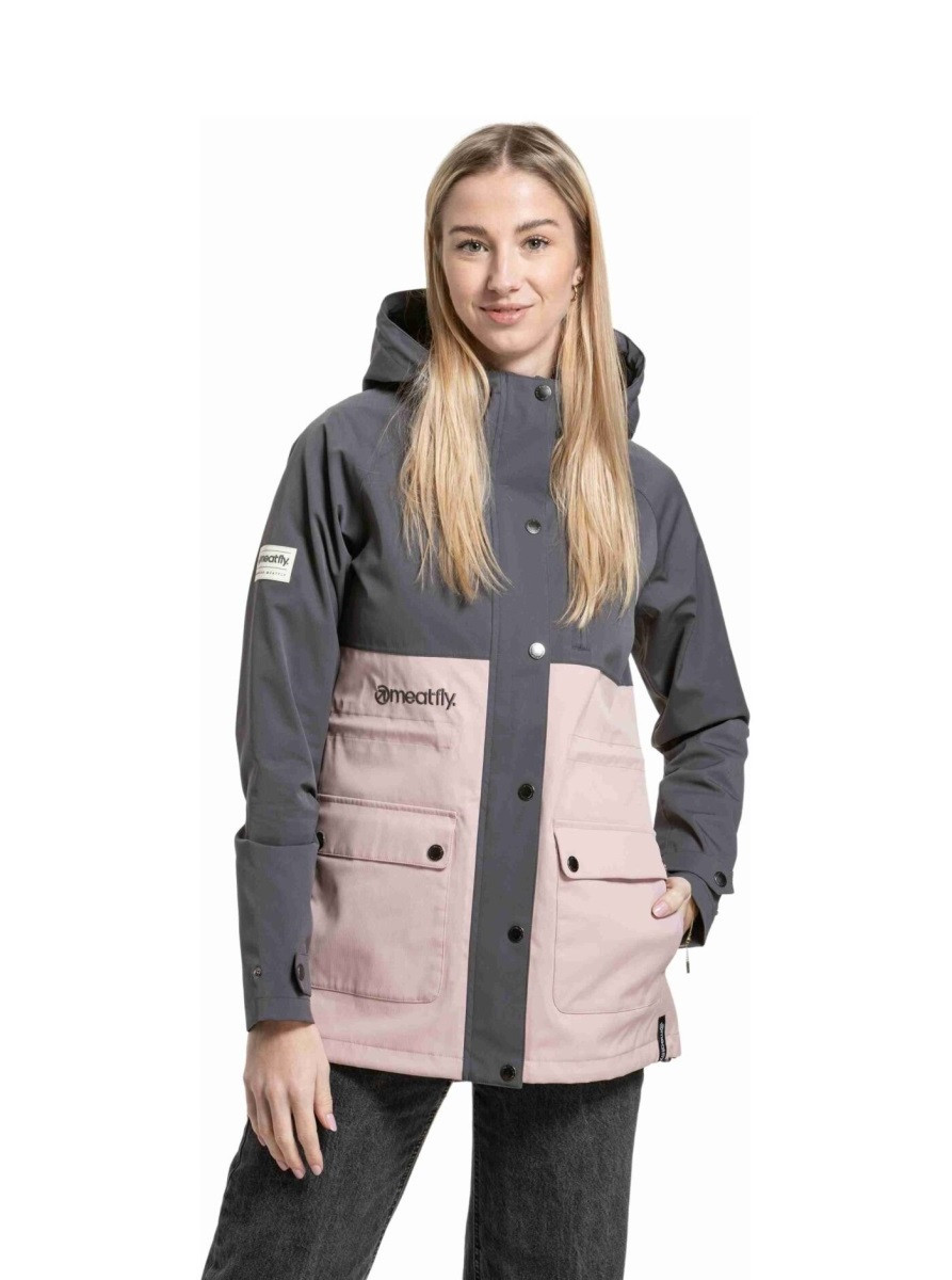 Dámská street bunda meatfly xita šedá/starorůžová xs