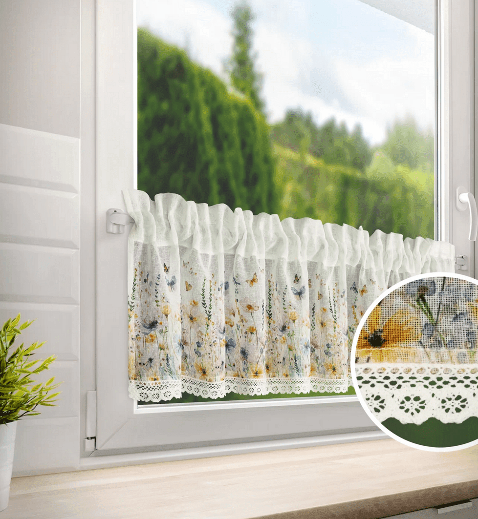 Dekorační krátká vitrážová záclona do kuchyně IVONA 30x150 cm MyBestHome