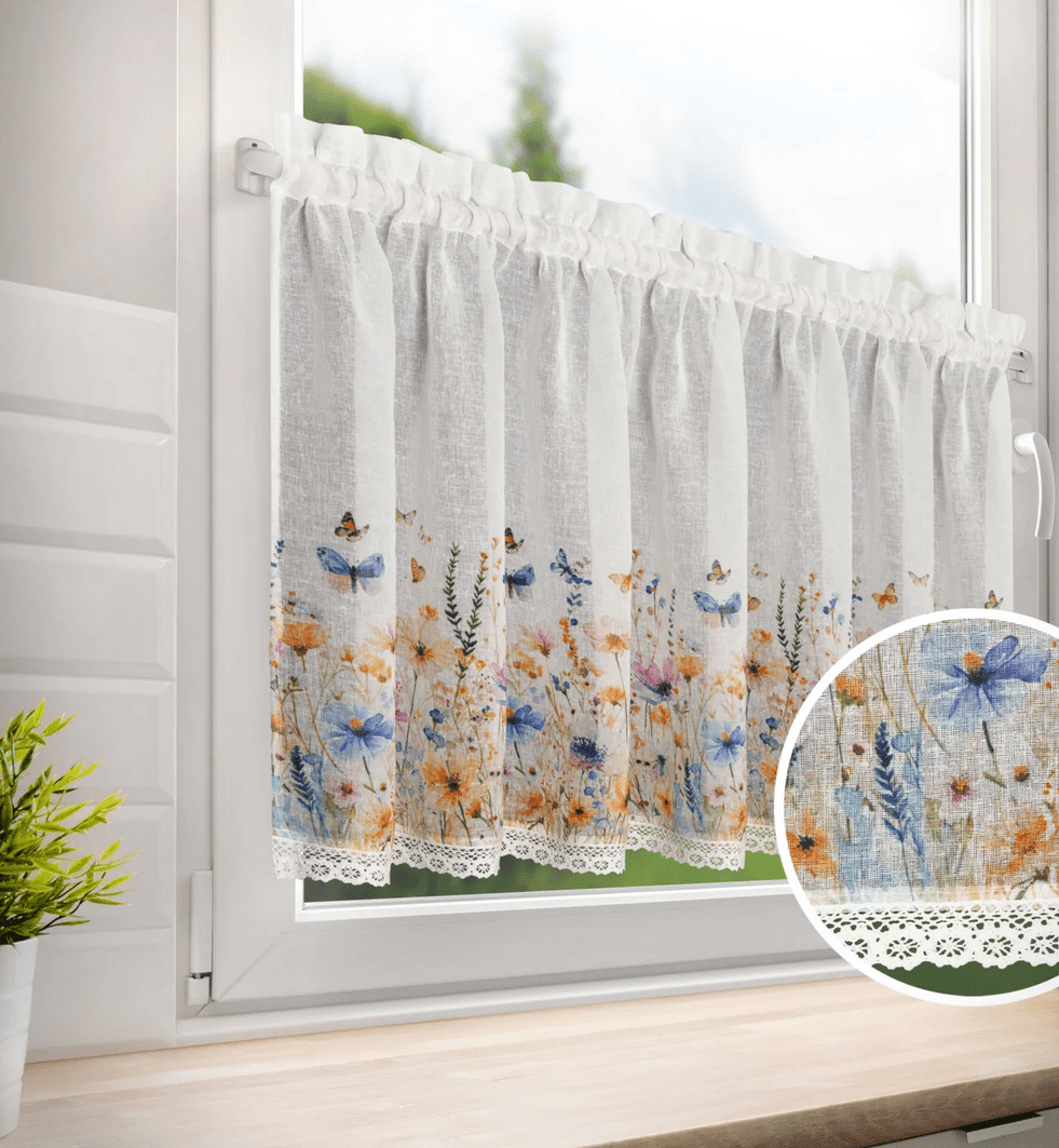 Dekorační krátká vitrážová záclona do kuchyně IVONA 60x150 cm MyBestHome