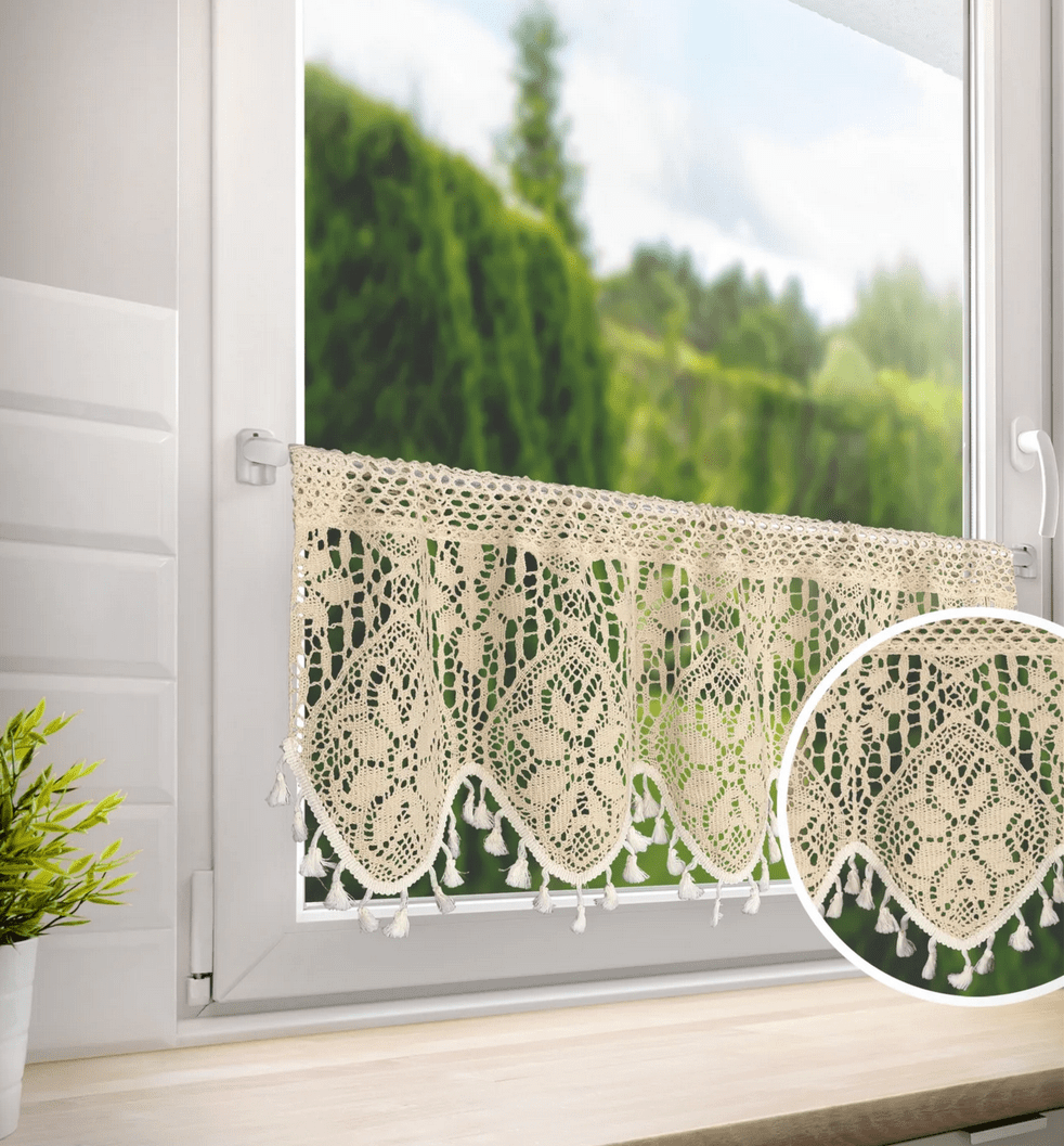 Dekorační krátká vitrážová záclona do kuchyně KARLA béžová 30x150 cm MyBestHome