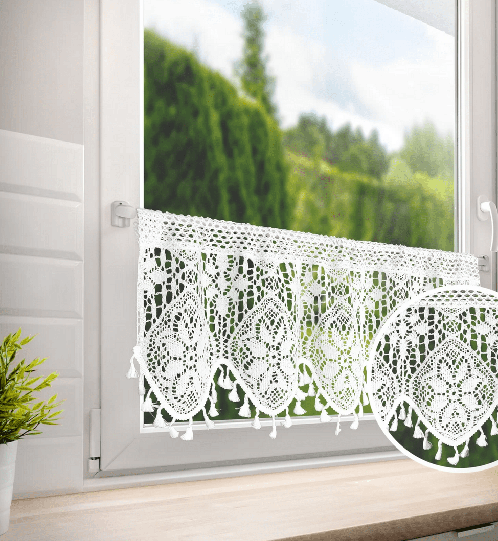 Dekorační krátká vitrážová záclona do kuchyně KARLA bílá 30x150 cm MyBestHome