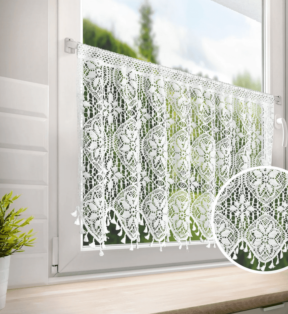 Dekorační krátká vitrážová záclona do kuchyně KARLA bílá 60x150 cm MyBestHome
