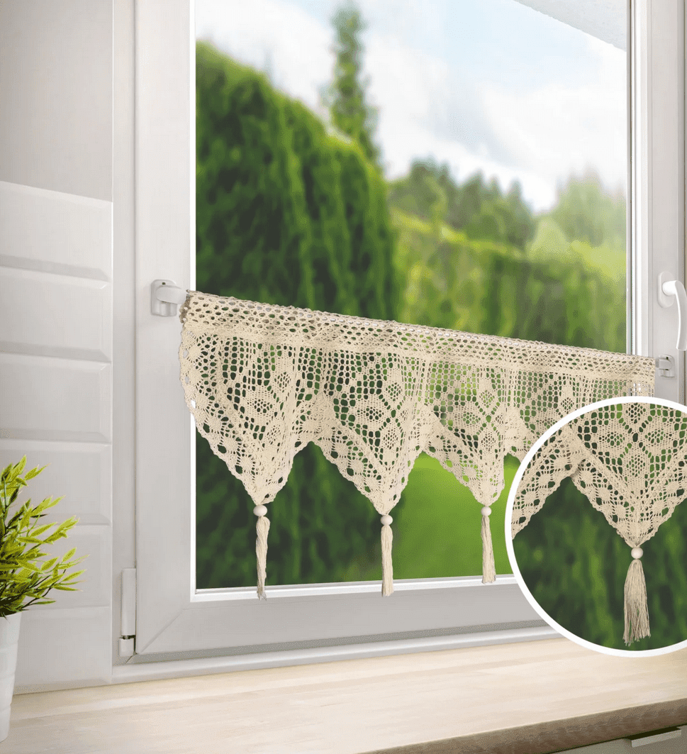 Dekorační krátká vitrážová záclona do kuchyně MATYLDA béžová 30x150 cm MyBestHome