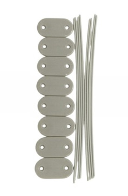 Upevňovací prvky z PVC pro balkonové nebo plotové zástěny světle šedá 8 kusů Mybesthome