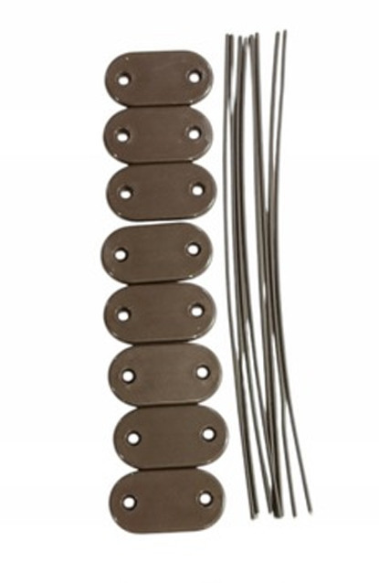 Upevňovací prvky z PVC pro balkonové nebo plotové zástěny hnědá 8 kusů Mybesthome