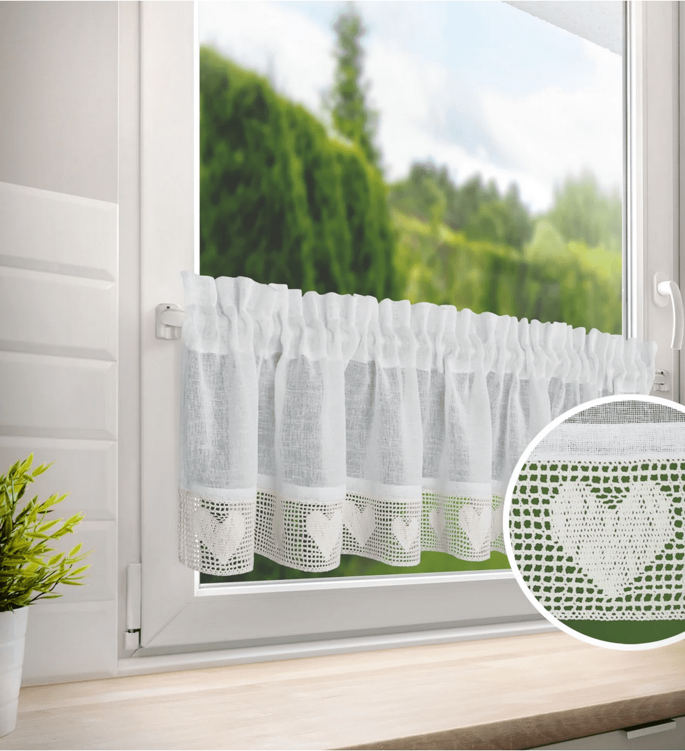 Dekorační krátká vitrážová záclona do kuchyně BARBORA 30x150 cm MyBestHome