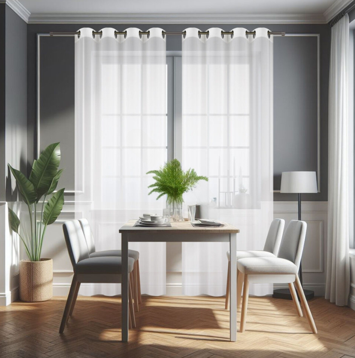 Dekorační dlouhá záclona s kroužky EDEN bílá 145x240 cm MyBestHome Cena za 2 kusy v balení