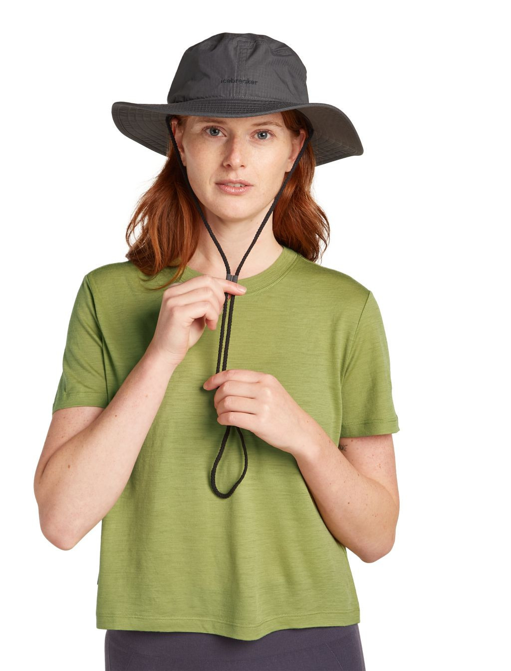 ICEBREAKER U Shell+ Cotton Windb Wide-Brim Hat, Obsidian velikost: OS (UNI)