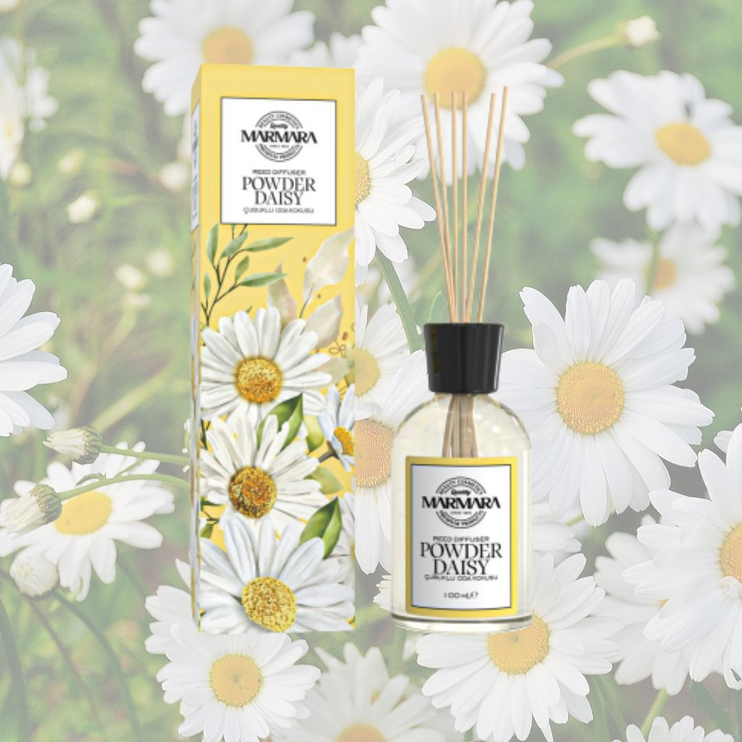 Marmara Premium REED DIFFUSER - voňavý difuzér, 100 ml POWDER DAISY - vůně lučních květin