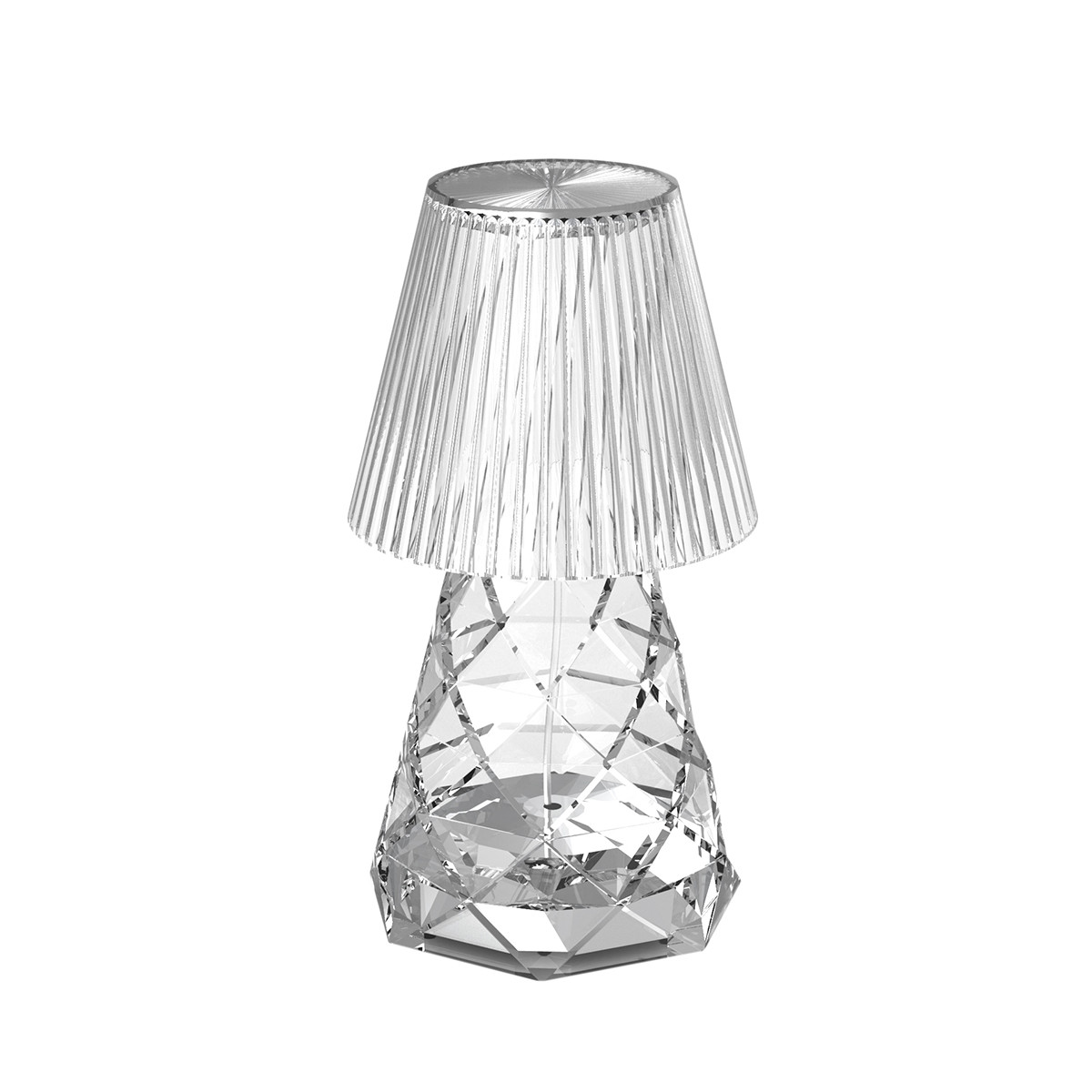 Stolní lampa transparentní sklo vč. LED dobíjecí IP44 - Lola 20 Lux