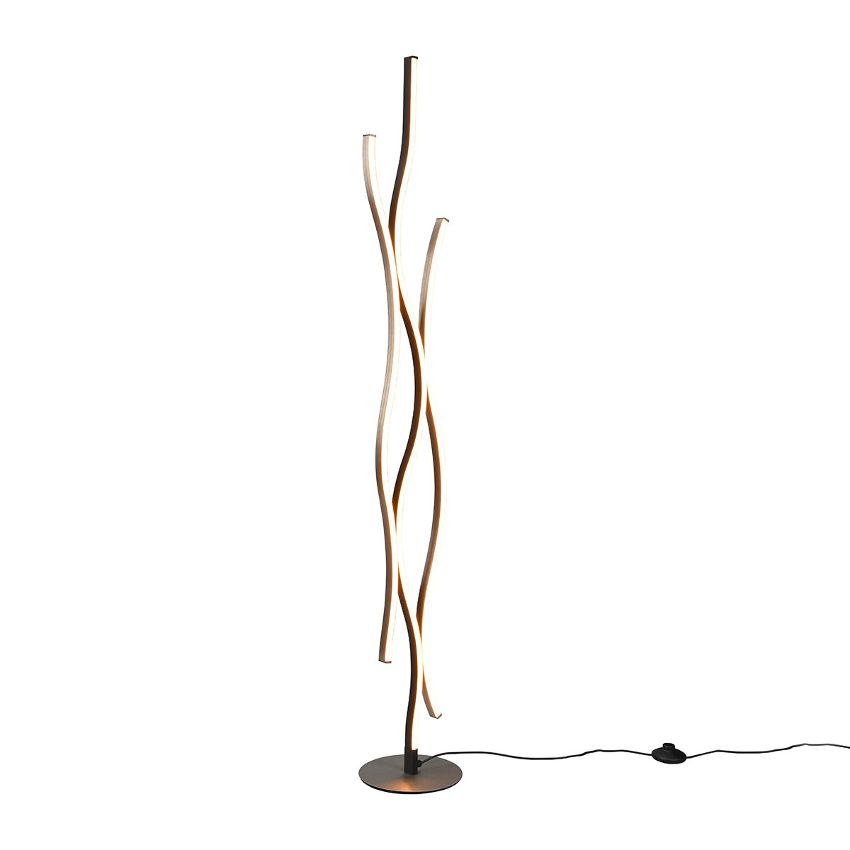 Design vloerlamp zwart met zilver incl. LED dimbaar - Blaze