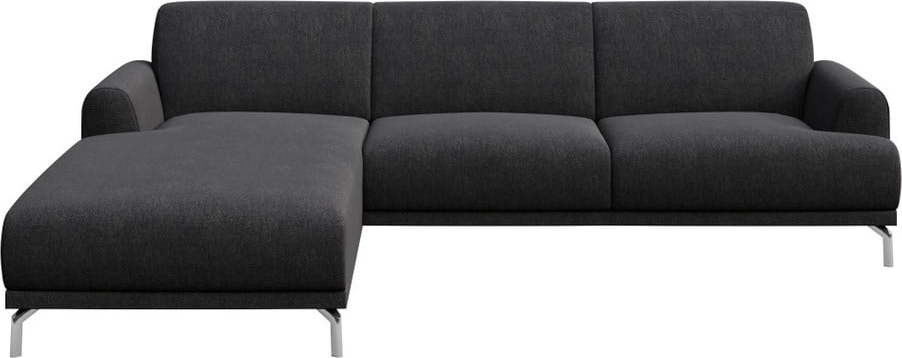 Antracitově šedá rohová pohovka MESONICA Puzo, levý roh