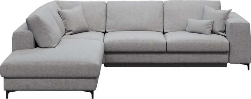 Světle šedá rozkládací rohová pohovka Devichy Rothe, levý roh