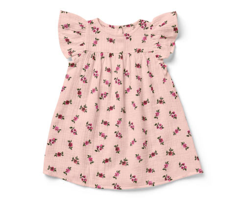 Tchibo - Mušelínové šaty pro miminka - pro miminko - vel. 62/68 - barva: růžová/květovaný