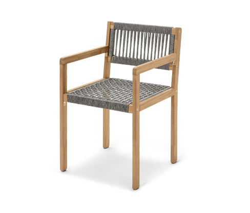 Tchibo - Jídelní židle s textilním výpletem - barva: šedá