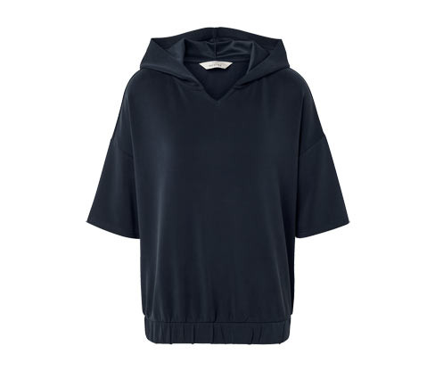 Tchibo - Mikina s kapucí z modalové směsi - pro ženy - vel. S 36/38 - barva: modrá