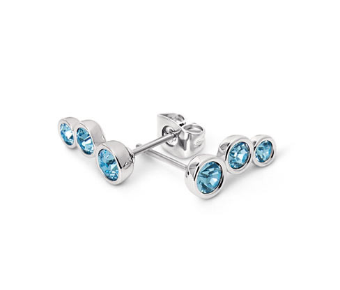 Tchibo - Puzetové náušnice - barva: modrá