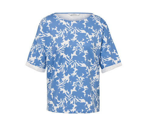 Tchibo - Mikina s potiskem - pro ženy - vel. S 36/38 - barva: modrá/květovaný