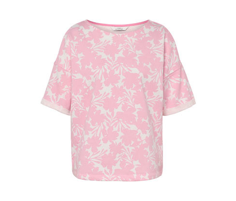 Tchibo - Mikina s potiskem - pro ženy - vel. S 36/38 - barva: bílá/květovaný