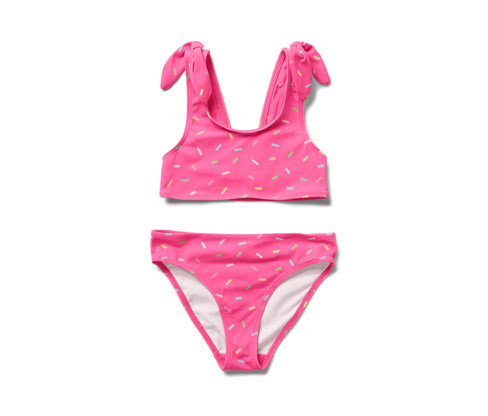 Tchibo - Dětské bikiny - pro dívky - vel. 98/104 - barva: růžová/s potiskem
