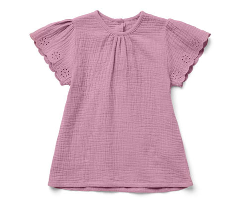 Tchibo - Dětské mušelínové tričko - pro dívky - vel. 86/92 - barva: fialová