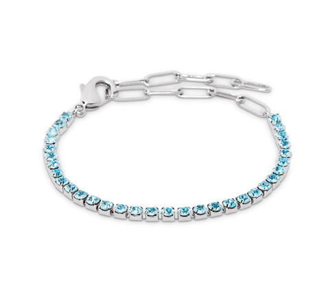 Tchibo - Tenisový náramek s článkovým řetízkem - barva: modrá