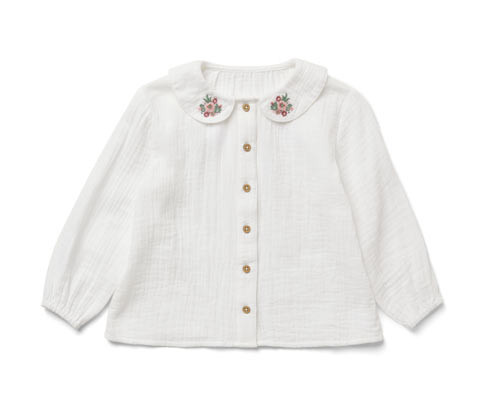 Tchibo - Dětská mušelínová halenka - pro dívky - vel. 86/92 - barva: bílá