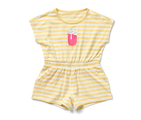 Tchibo - Dětský overal - pro dívky - vel. 86/92 - barva: bílá/s potiskem