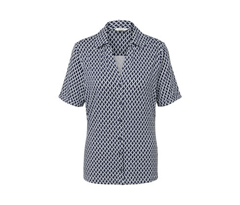 Tchibo - Halenkové triko s knoflíkovou légou a potiskem - pro ženy - vel. S 36/38 - barva: modrá