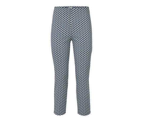 Tchibo - 7/8 strečové kalhoty s potiskem - pro ženy - vel. 36 - barva: modrá/s potiskem