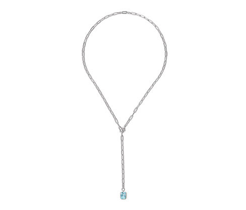 Tchibo - Článkový řetízek s přívěskem - barva: modrá