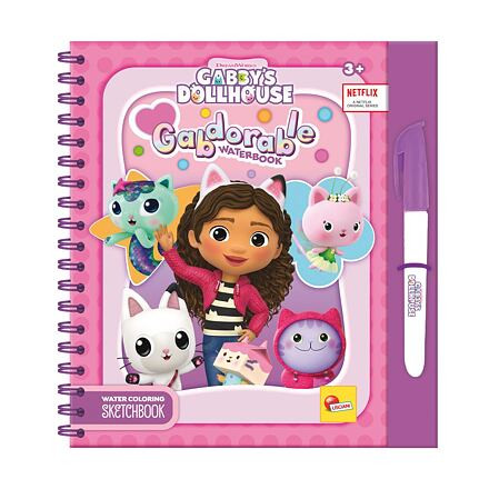 Lisciani Gabby's Dollhouse Vodní kniha malování vodou - růžová