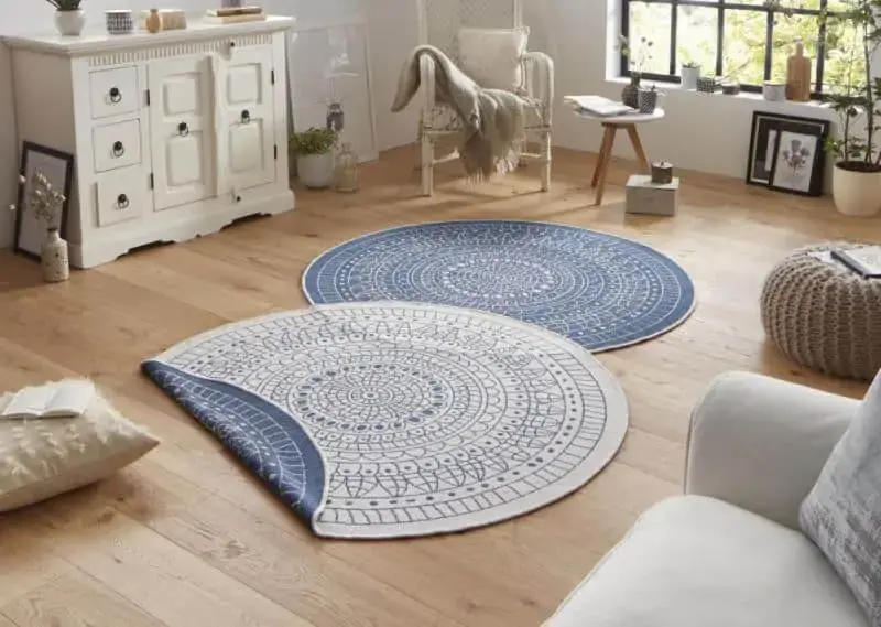 Hanse Home Kusový koberec Twin-Wendeteppiche 103104 modrá 100x100 (průměr) kruh