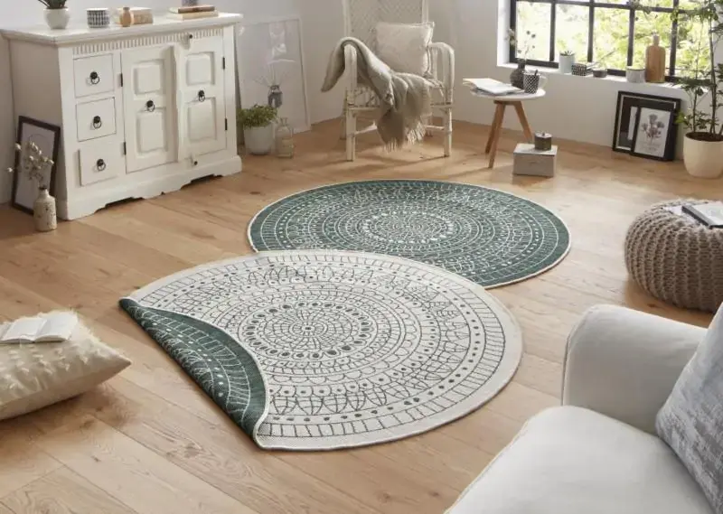 Hanse Home Kusový koberec Twin-Wendeteppiche 103103 zelená 100x100 (průměr) kruh