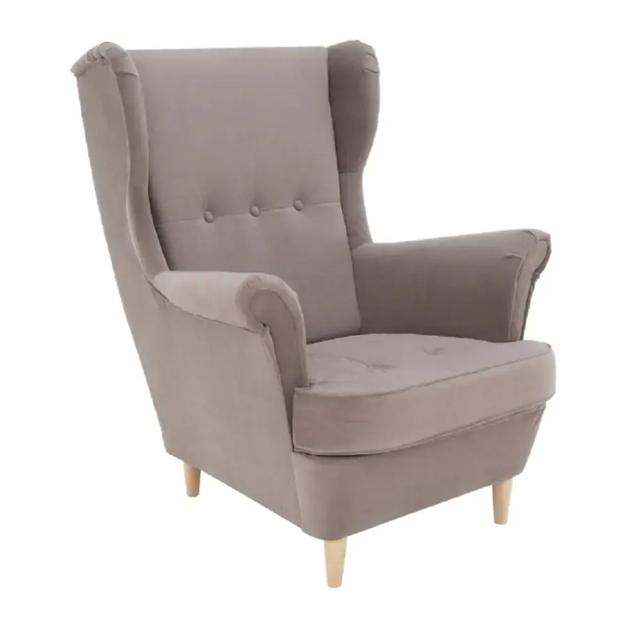 Tempo Kondela Křeslo ušák RUFINO 3 NEW, béžovošedá