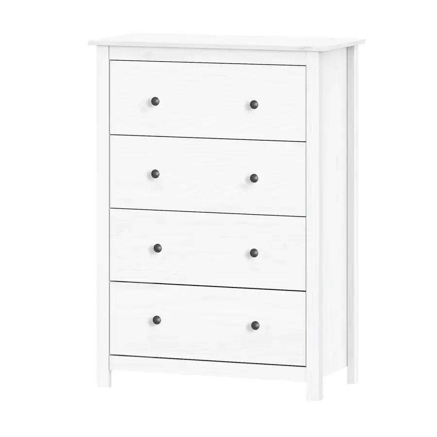 Idea Komoda 4 zásuvky TORINO 79 bílá, kovové úchytky