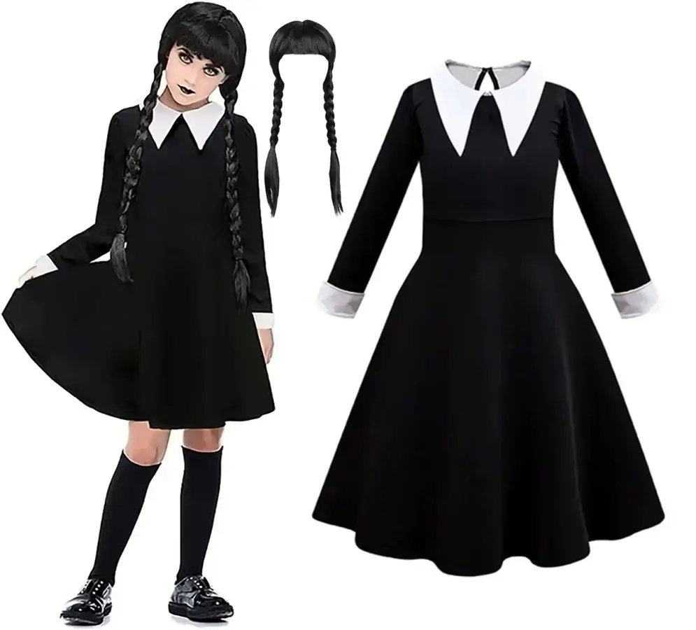 FunCo Dětský kostým 116/122 - Wednesday classic OPBH1393