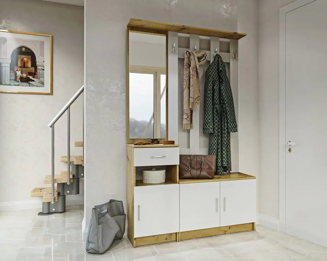 Casarredo Předsíňová stěna SARAH bílá/dub artisan