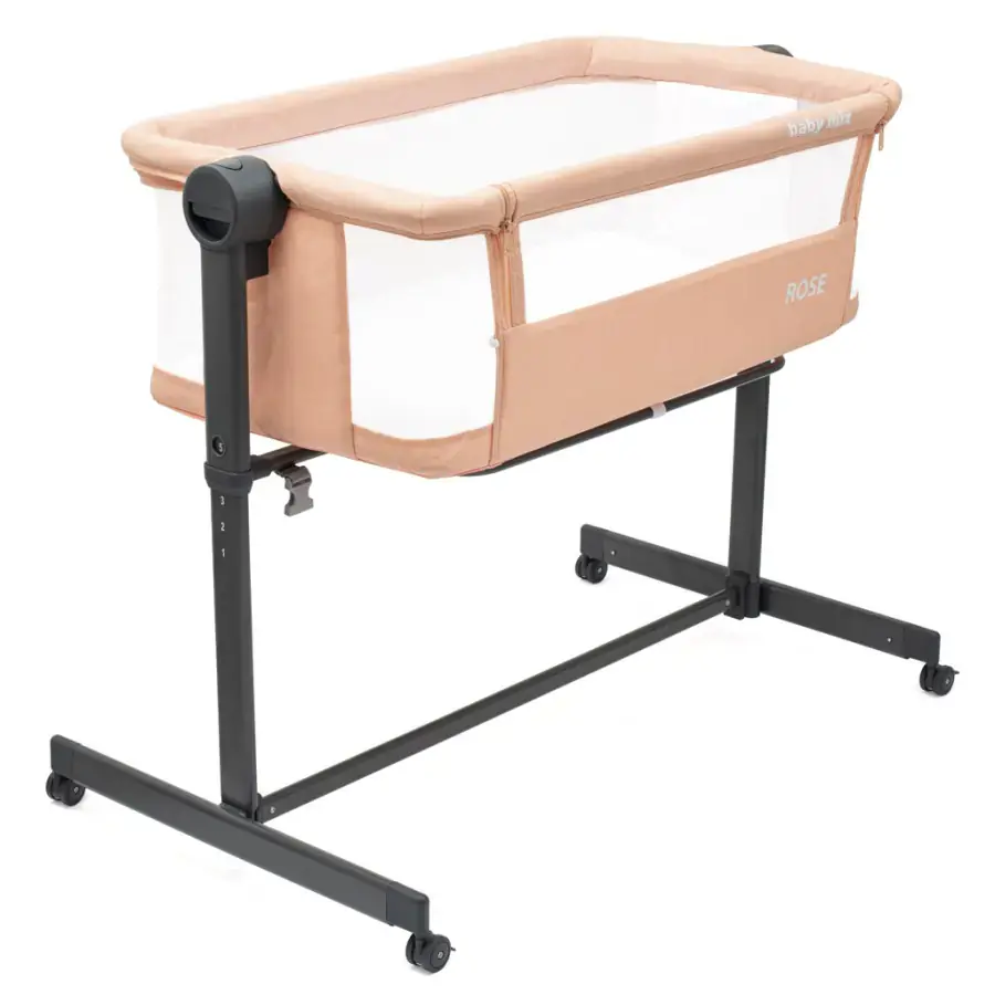 BABY MIX Přístavná postýlka Rose Baby Mix lososová