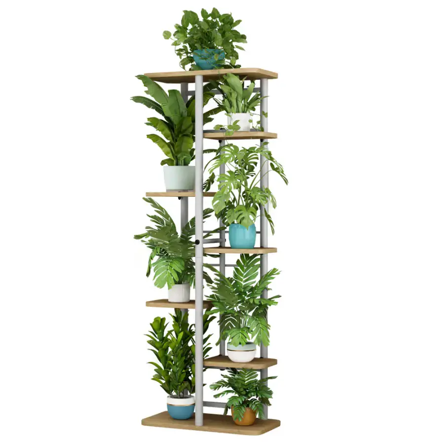 Tempo Kondela Stojan na květiny LEDOR TYP 3, bílá/dub sonoma