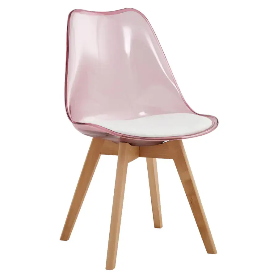 Tempo Kondela Jídelní židle BALI 2 NEW, transparentní růžová