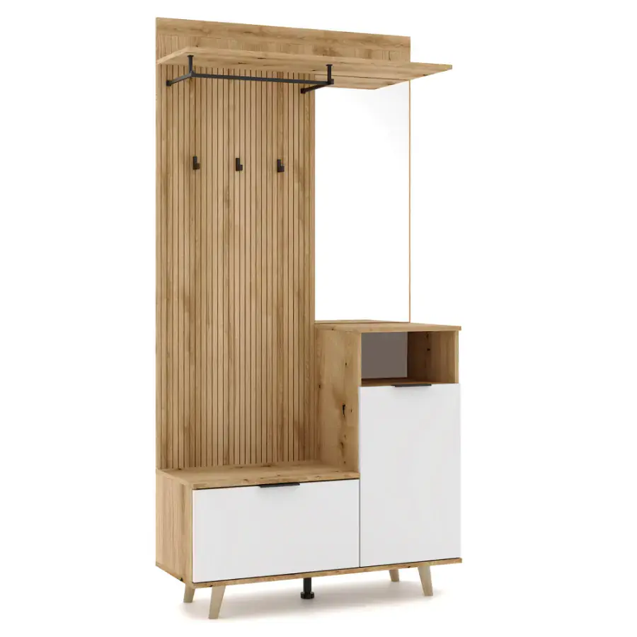 Tempo Kondela Předsíňová sestava NODRI, dub evoke/bílá