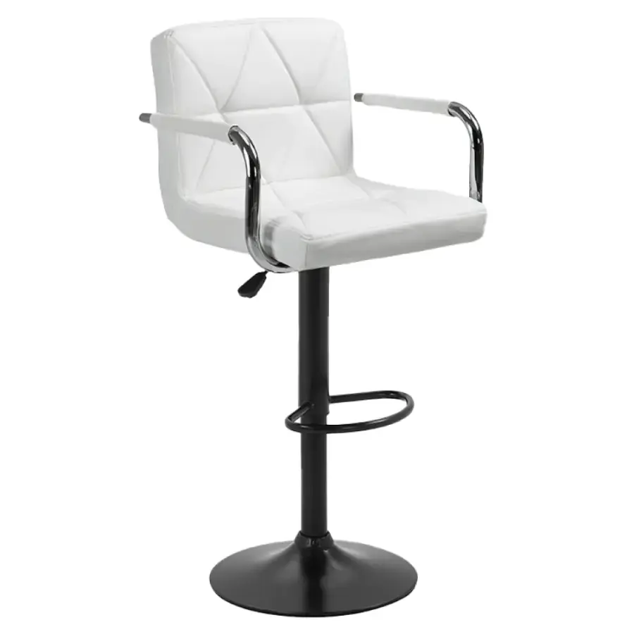 Tempo Kondela Barová židle FABIOLA - ekokůže bílá/černá