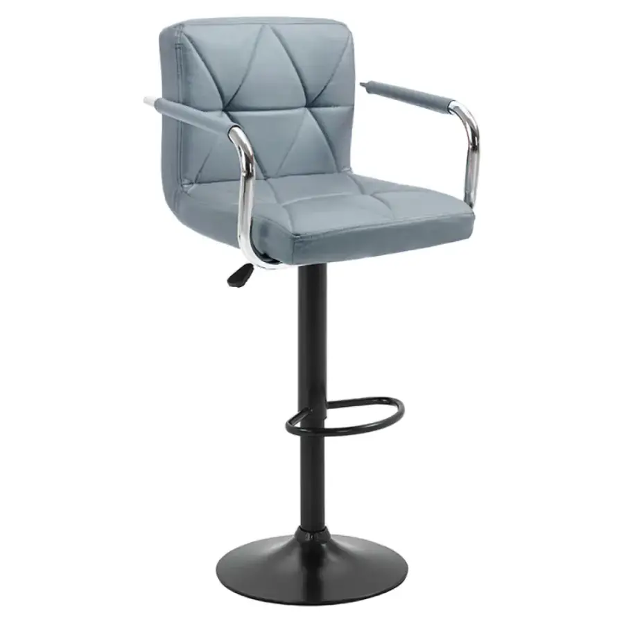 Tempo Kondela Barová židle FABIOLA - ekokůže šedá/černá