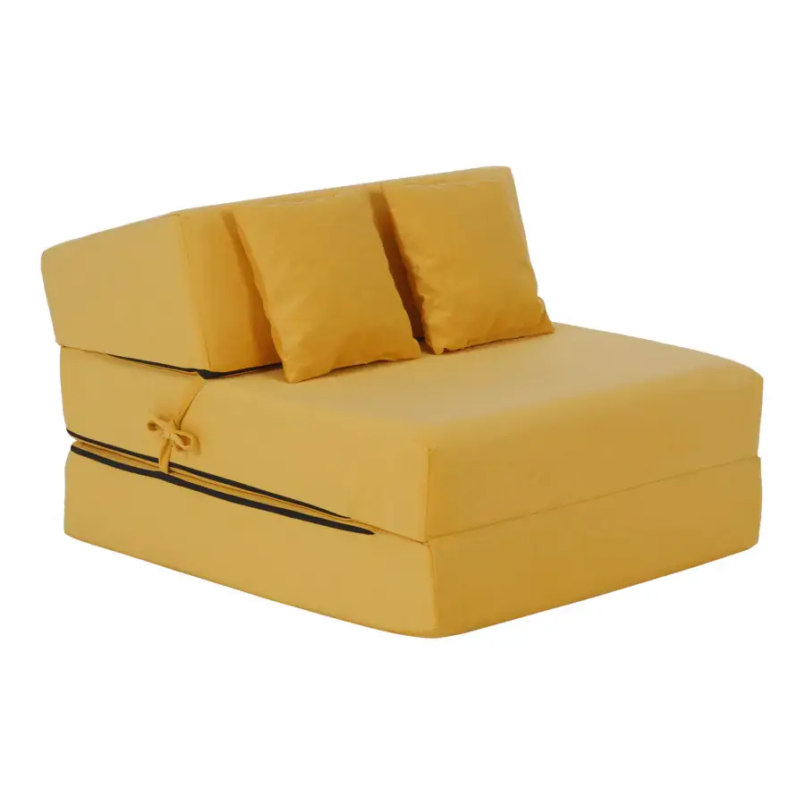 Tempo Kondela Skládací matrace/křeslo PELOS 2v1, žlutá