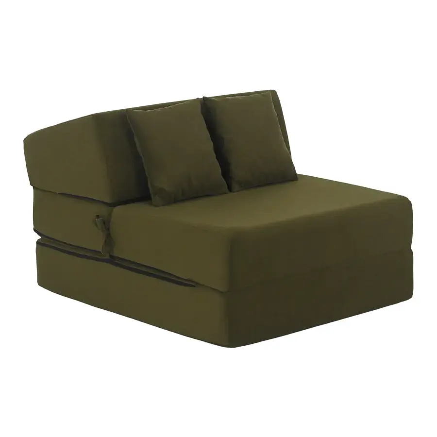 Tempo Kondela Skládací matrace/křeslo PELOS 2v1, olivová