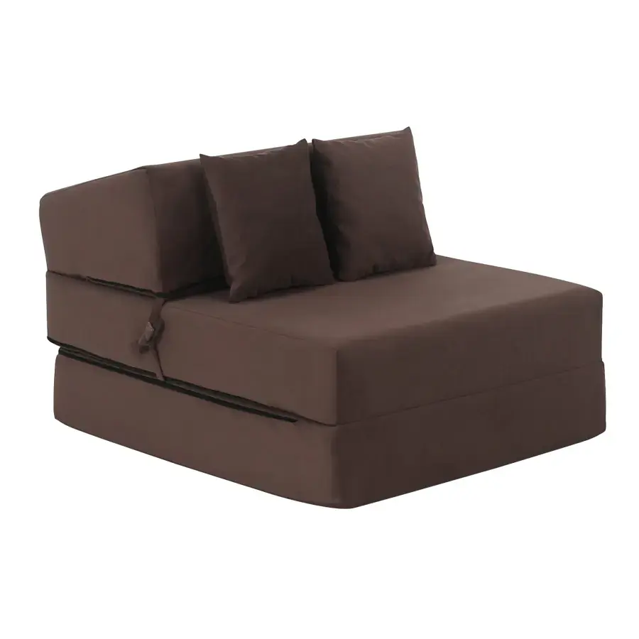 Tempo Kondela Skládací matrace/křeslo PELOS 2v1, hnědá Taupe