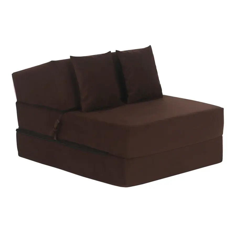 Tempo Kondela Skládací matrace/křeslo PELOS 2v1, hnědá